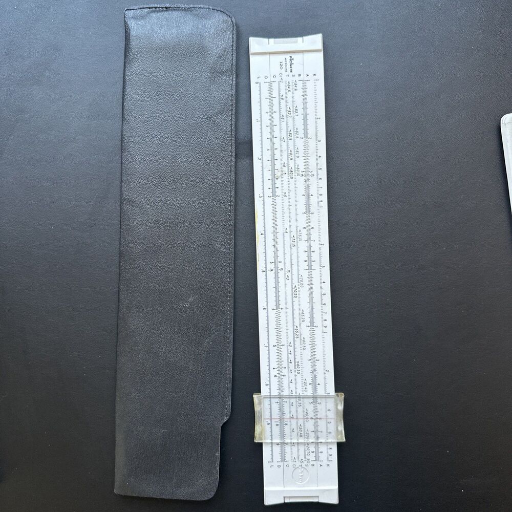 Vintage Slide Ruler Pickett Microline 120 Mathematical Calculation w/ Case